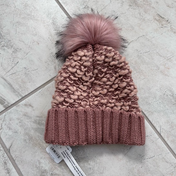 NWT Free People Full Moon Nubby Pom Beanie Rosewood One Size Wool Boho Warm Ski main image 6